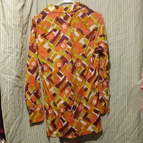 Vintage Anthony Blair nylon abstract funky psychedelic 60s vintage blouse 40Bust - Picture 10 of 10